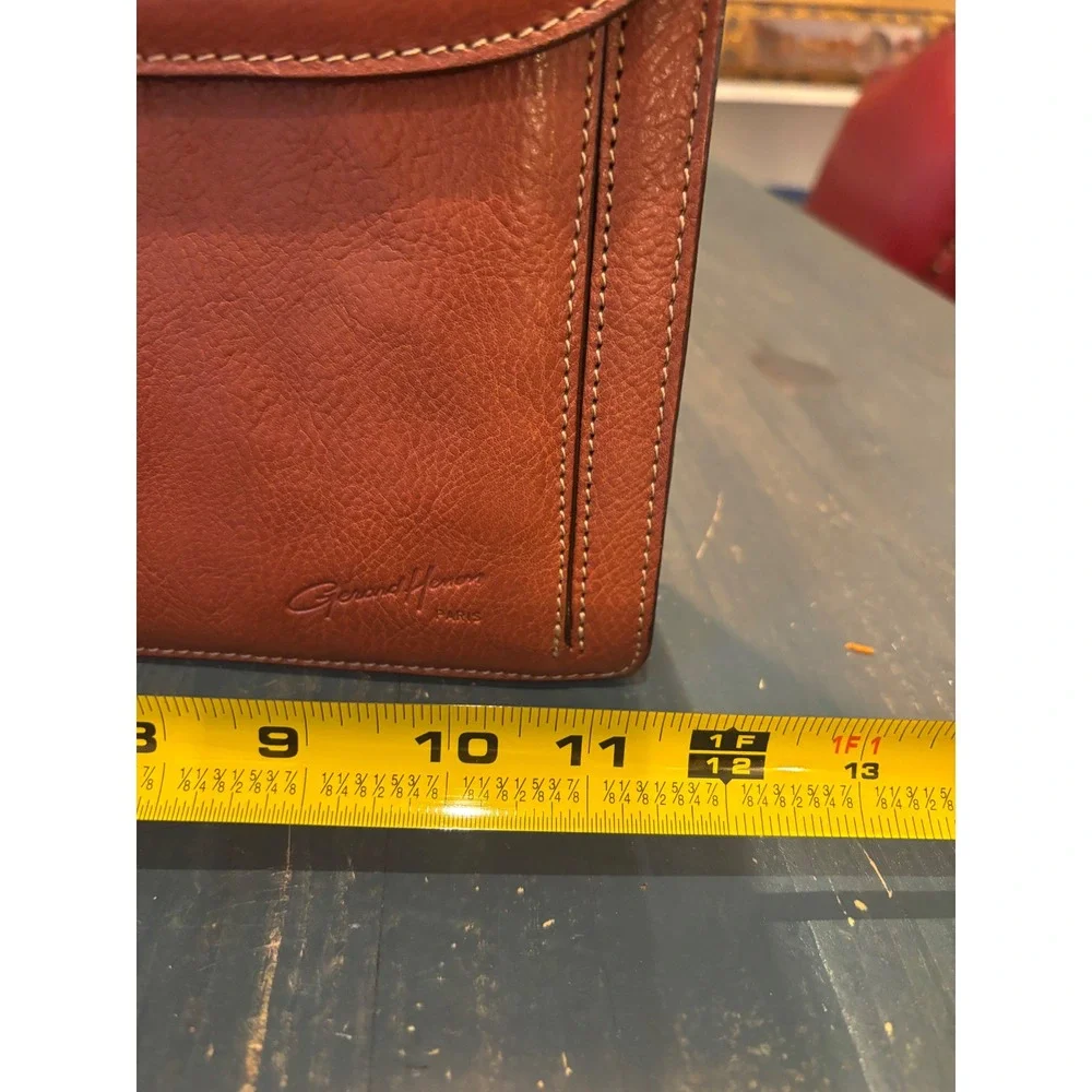Gerard Henon Paris Brown Leather Briefcase Made in France Document Bag